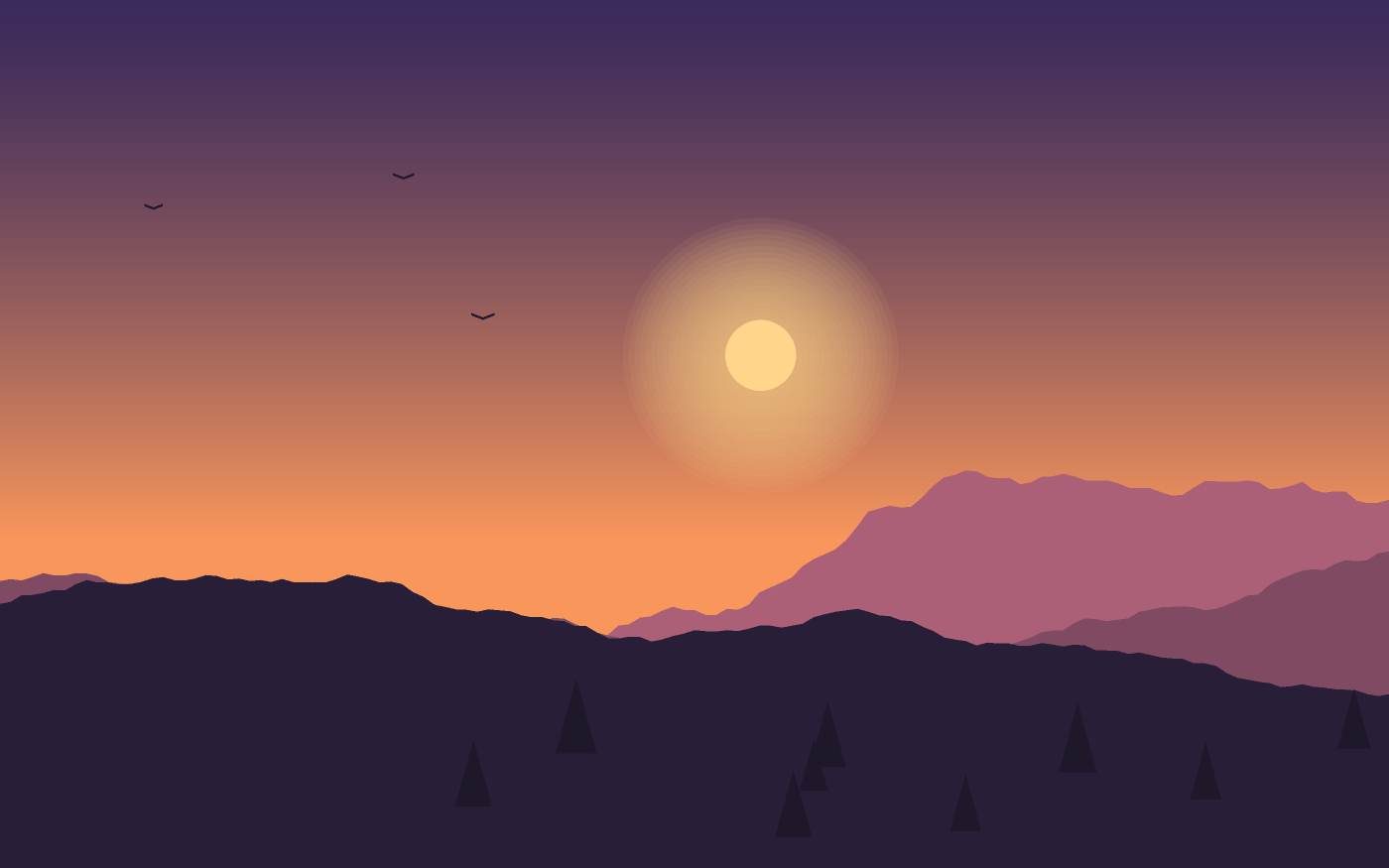 Ilustração de uma paisagem